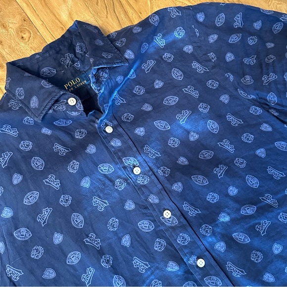 **POLO RALPH LAUREN** varsity linen shirt SIZE MEDIUM - Picture 4 of 6